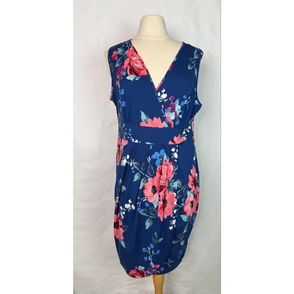 Poseshe Blue Print Floral Summer Dress Sleeveless With Some Stretch Comfortable
